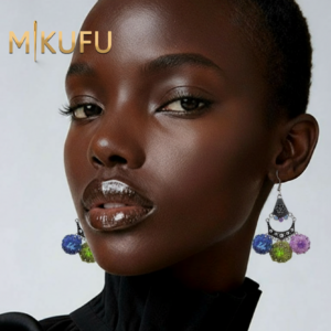 blue crochet earrings