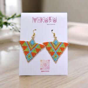 triangle seed bead earrings