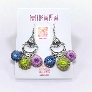blue crochet earrings