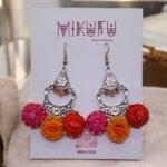 red crochet earrings