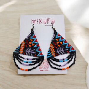 large black seed bead earrings