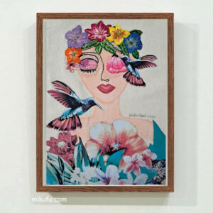 "woman among flowers"