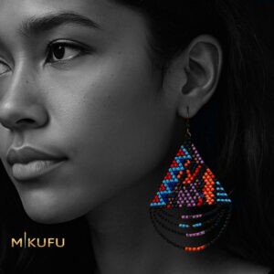 large black seed bead earrings