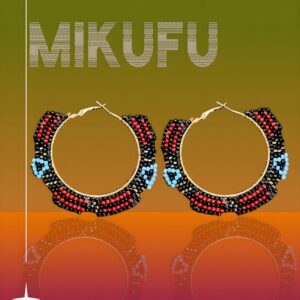 earrings made of beads in a golden frame