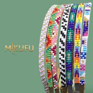 handmade beaded hairband crafted with stainless steel, available in gold and silver finishes