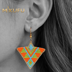 triangle seed bead earrings
